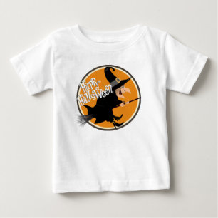 Flying Witch Happy Halloween Baby T-Shirt