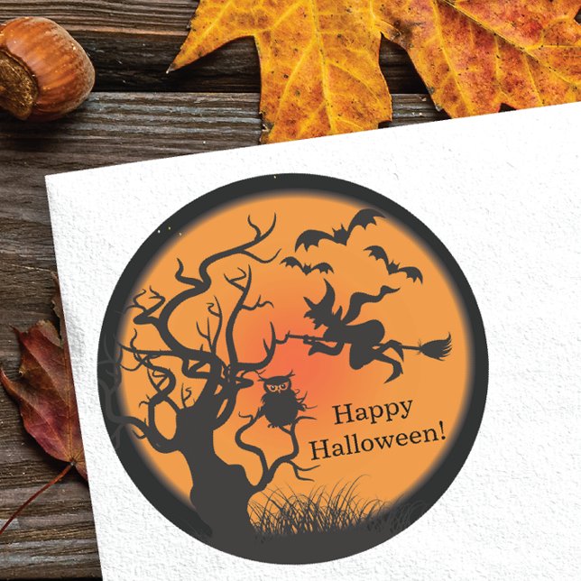 Flying Witch Happy Halloween Sticker (Creator Uploaded)