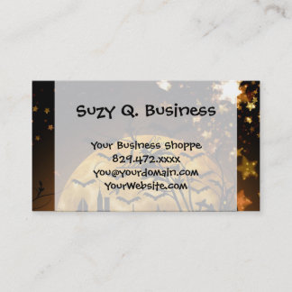 Flying Witch Harvest Moon Bats Halloween Gifts Business Card