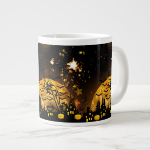 Flying Witch Harvest Moon Bats Halloween Gifts Large Coffee Mug