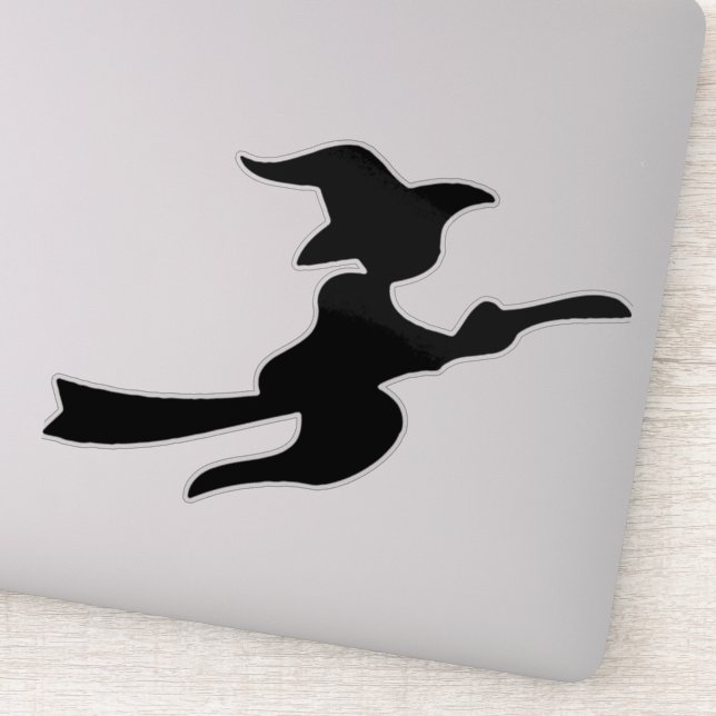 flying witch on broomstick silhouette (Detail)