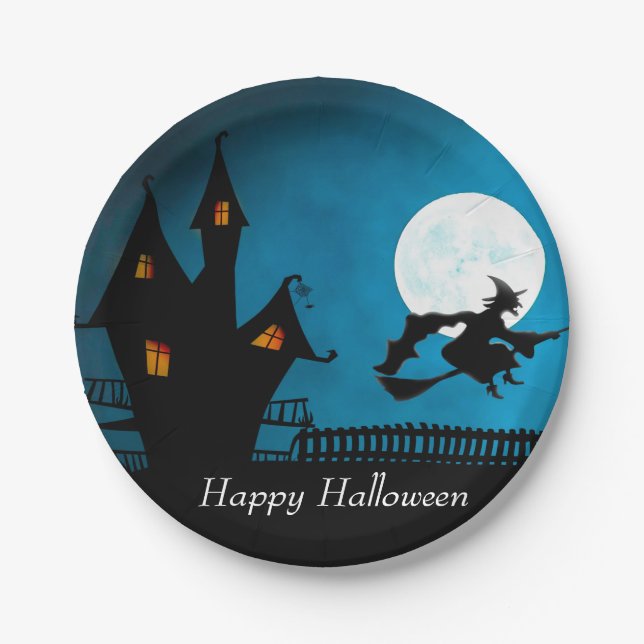 Flying Witch Paper Plate (Front)