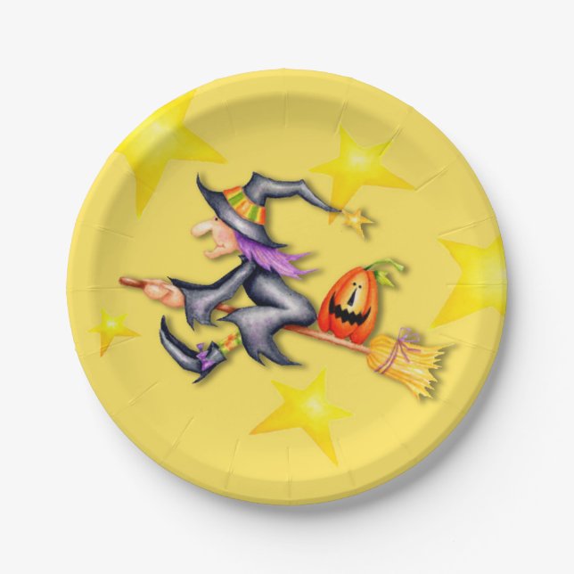 Flying Witch Paper Plate (Front)