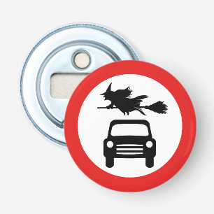 Flying Witch Road Sign Bottle Opener