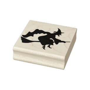 Flying witch  rubber stamp