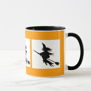 Flying Witch Shadow Halloween Mug