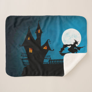 Flying Witch Sherpa Blanket