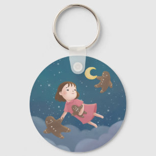 Flying with Gingerbread Cookies Dream Key Ring