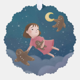 Flying with Gingerbread Cookies Dream Tree Decoration Card