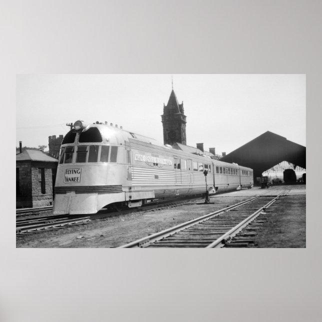 Flying Yankee at Portland, ME Union Station 1937 Poster (Front)