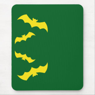 Flying Yellow Halloween Bats Mouse Mat