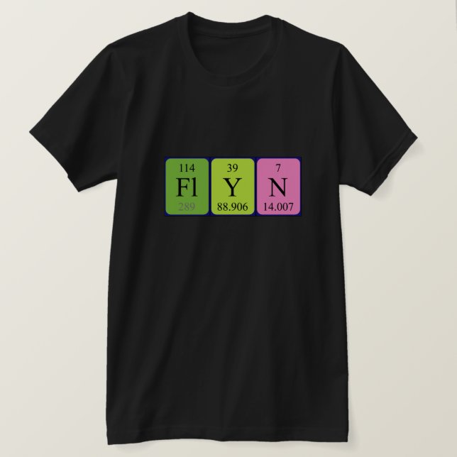 Flyn periodic table name shirt (Design Front)