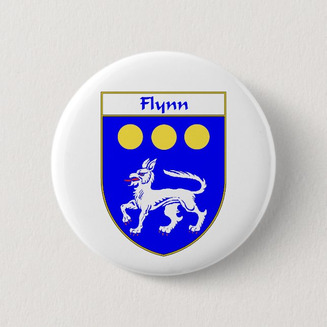 Flynn Coat of Arms/Family Crest 6 Cm Round Badge (Front)