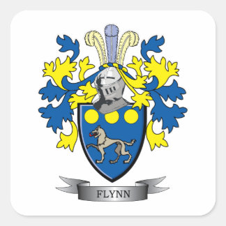 Flynn Coat of Arms Square Sticker