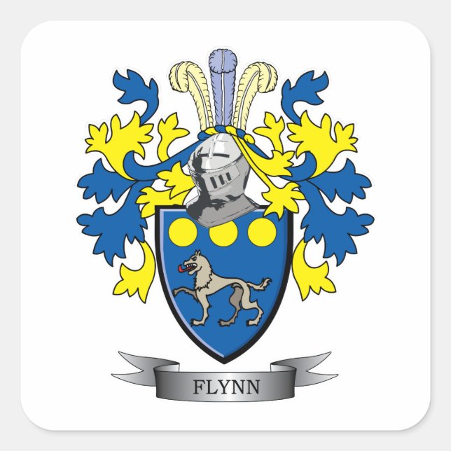 Flynn Coat of Arms Square Sticker (Front)