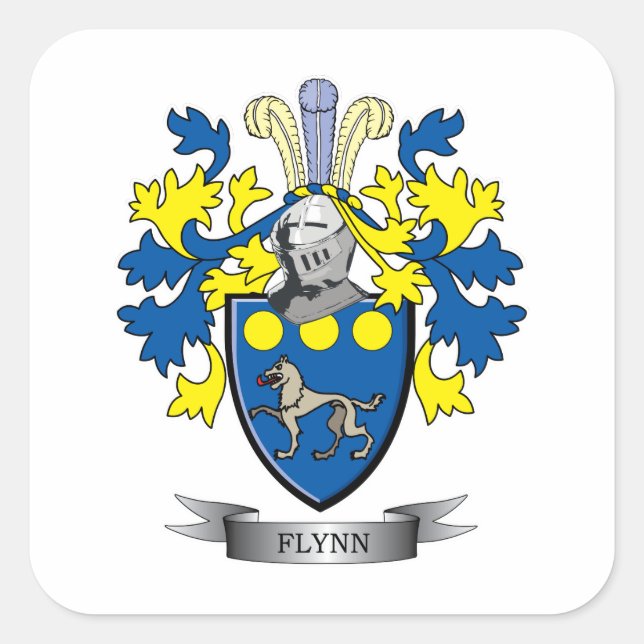 Flynn Coat of Arms Square Sticker (Front)
