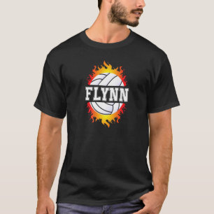 Flynn Name Volleyball Player Girls Ball And Net Sp T-Shirt
