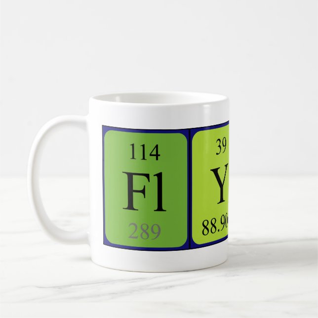 Flynn periodic table name mug (Left)
