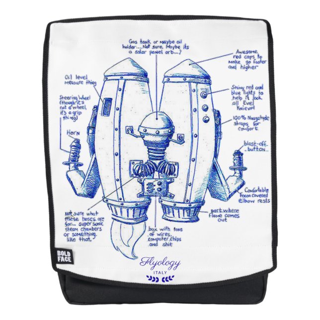 Flyology Boldface Jetpack Blueprint Backpack (Front)