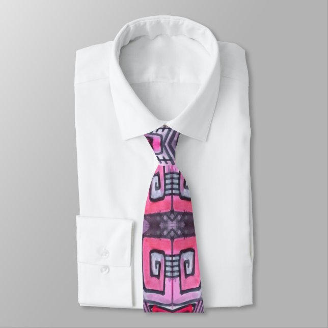Flyover Abstract Watercolor Pattern  Tie (Tied)