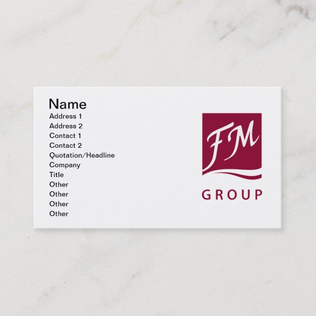 FM Group Perfume Business Card (Front)