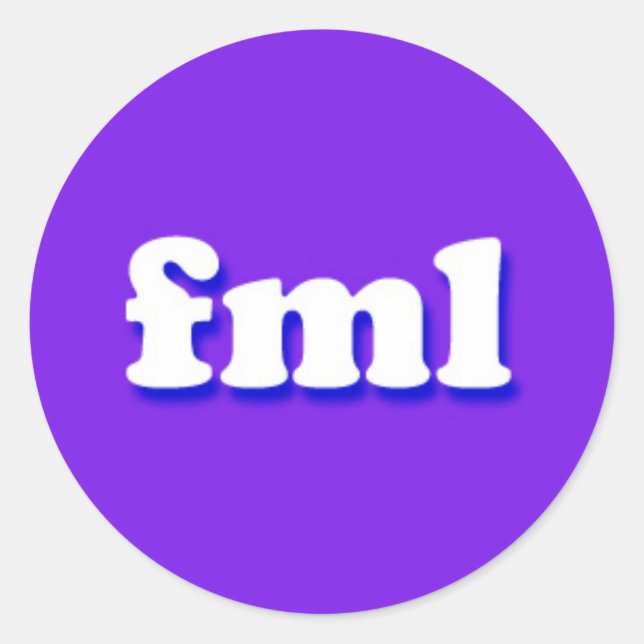 fml Internet Text Message Phrase Classic Round Sticker (Front)