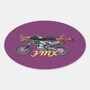 FMX - Freestyle Aerial Motocross Stunt III Oval Sticker