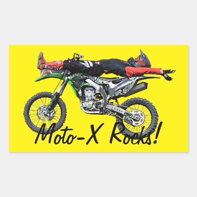 FMX - Freestyle Aerial Motocross Stunt III Rectangular Sticker (Front)