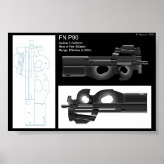 FN P90 Stat Sheet Poster