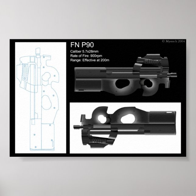 FN P90 Stat Sheet Poster (Front)