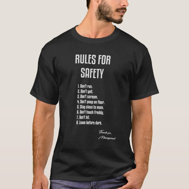 FNAF Game Safety Rules T-Shirt (Front)