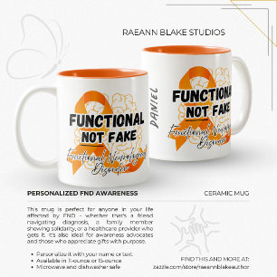 FND Awareness Functional Not Fake Personalised Two-Tone Coffee Mug