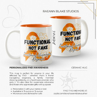 FND Awareness Functional Not Fake Personalised Two-Tone Coffee Mug