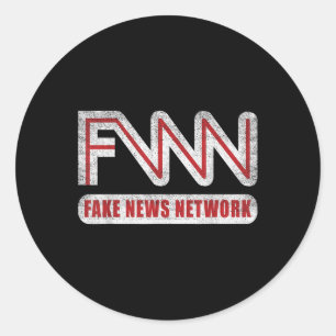 Fnn Logo Fake News Network Funny Political Joke Classic Round Sticker