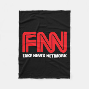 Fnn Logo Fake News Network Funny Trump Fleece Blanket