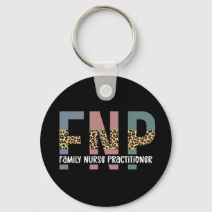 FNP Family Nurse Practitioner Cheetah Print Key Ring
