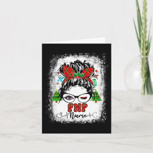 Fnp Nurse Healthcare Messy Bun Christmas Gifts Card