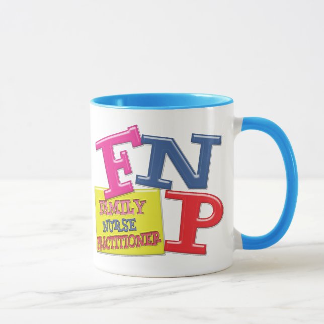 FNP WHIMSICAL ACRONYM FAMILY NURSE PRACTITIONER MUG (Right)