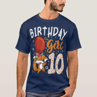 Fo Animal Lovers 10th Birthday Girl Bday 10 Year O T-Shirt