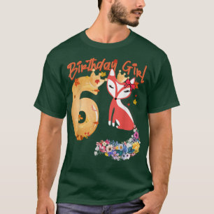 Fo Animal Lovers 6th Birthday Girl Fo Bday 6 Year T-Shirt