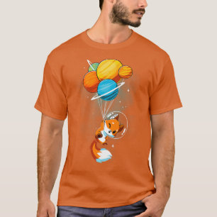 Fo Astronaut Fo in Space Holding Planet Balloons T-Shirt