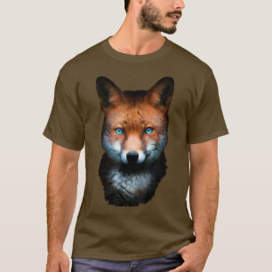 Fo Head Blue Eyes Creative Art Animal Fo T-Shirt