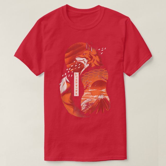 Fo Kitsune Japanese Kami Inari Nine Tailed Fo  T-Shirt (Design Front)