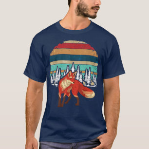 Fo Lover Retro Forest Animal Wildlife Nature Trees T-Shirt