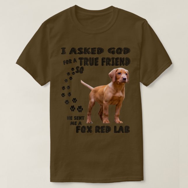 Fo Red Lab Quote Mum Dad Costume, Cute Ruby Labrad T-Shirt (Design Front)