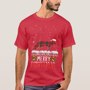 Fo Red Plaid Santa Christmas Pajama Xmas Foes Anim T-Shirt