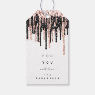 Fo You  Holiday Gift Tag Glitter Drip Spark Merry