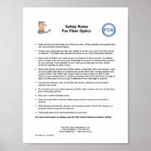 FOA Safety Rules For Fiber Optics, Small Poster