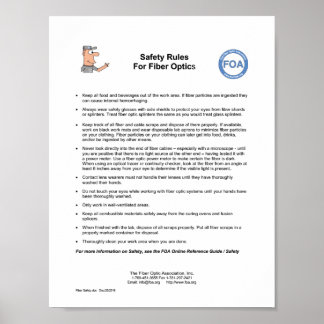 FOA Safety Rules For Fiber Optics, Small Poster