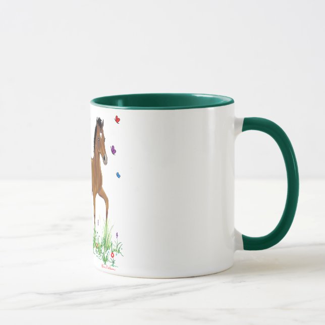 Foal and Butterflies Ringer Mug (Right)